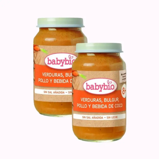 Bevanda Babybio Vegetables Bulgur Pollo e Cocco, Confezione 2 x 200 g