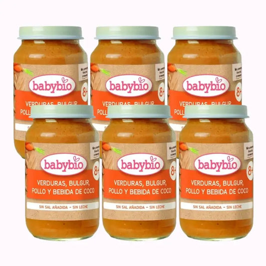 Bevanda Babybio Vegetables Bulgur Pollo e Cocco, Confezione 6 x 200 g