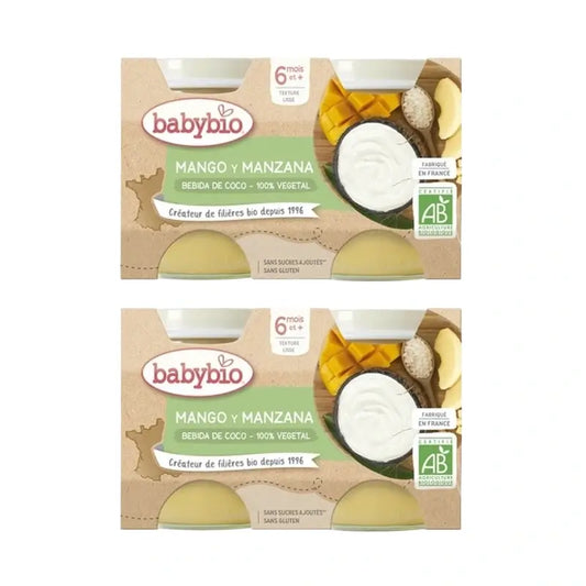 Babybio Yogurt Cocco Mango Ananas e Mela, Confezione 4x130 g
