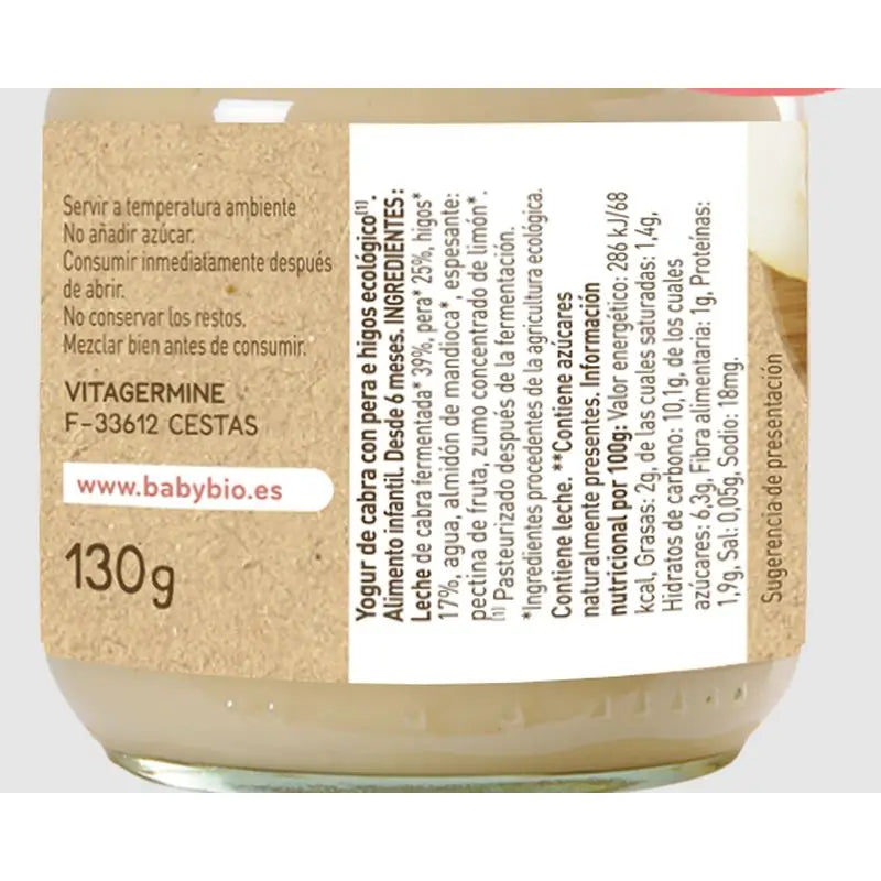 Babybio Yogurt di capra con latticello e fichi, 130g