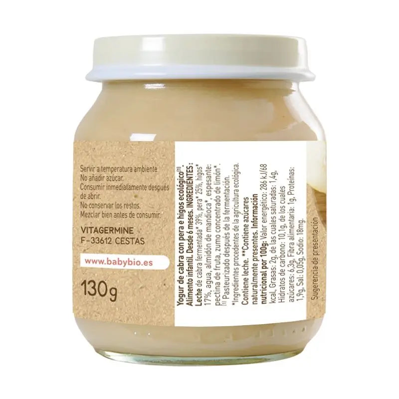 Babybio Yogurt di capra con latticello e fichi, 130g