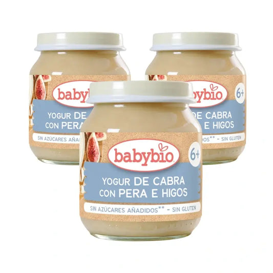 Babybio Yogurt di capra con latticello e fichi, Confezione da 3 x 130 g