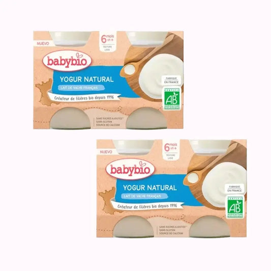 Babybio Yogurt Naturale di Mucca, Confezione 2 x 2X130 g