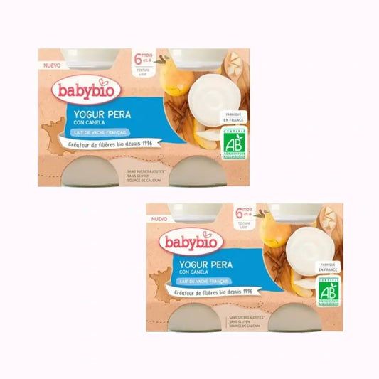 Babybio Yogurt Pera Mucca, Confezione 2 x 2X130 g