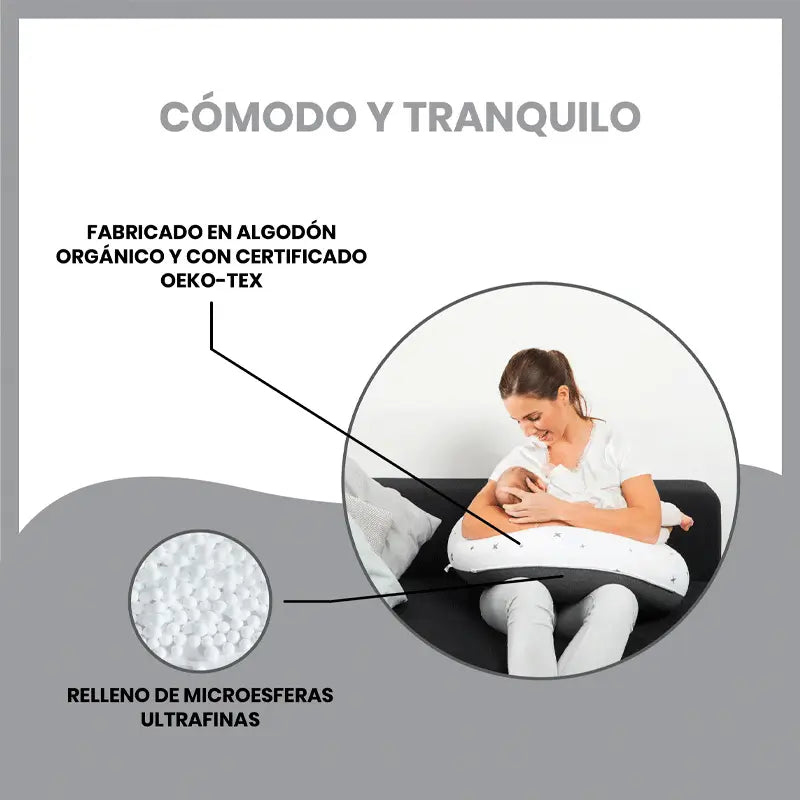 Babymoov Cuscino maternità e allattamento Doomoo Buddy Grigio Stelle