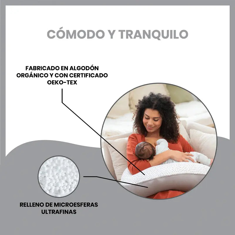 Babymoov Cuscino Gravidanza e Allattamento Doomoo Risotto Taupe