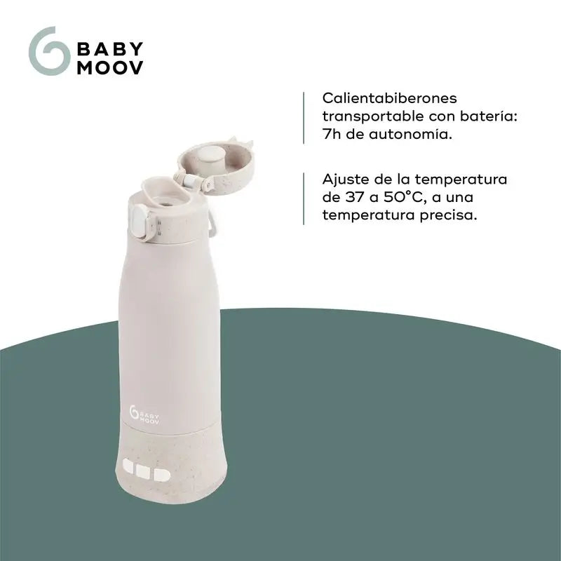 Babymoov Scaldabiberon trasportabile con batteria Moov & Feed Mineral Beige
