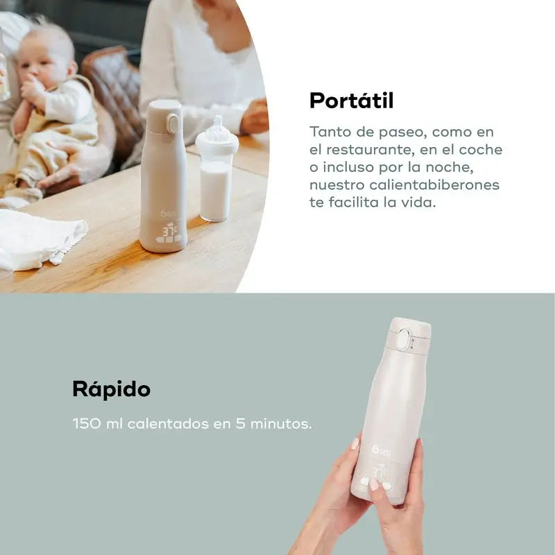 Babymoov Scaldabiberon trasportabile con batteria Moov & Feed Mineral Beige