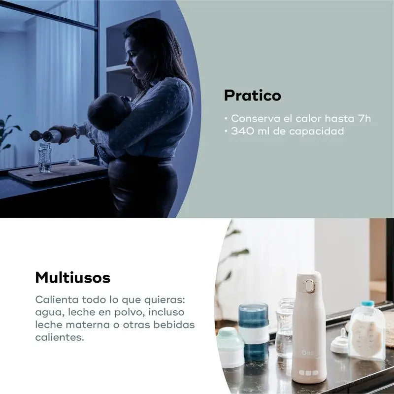 Babymoov Scaldabiberon trasportabile con batteria Moov & Feed Mineral Beige