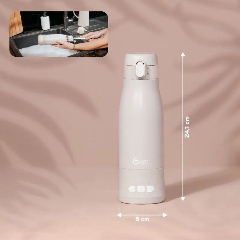 Babymoov Scaldabiberon trasportabile con batteria Moov & Feed Mineral Beige