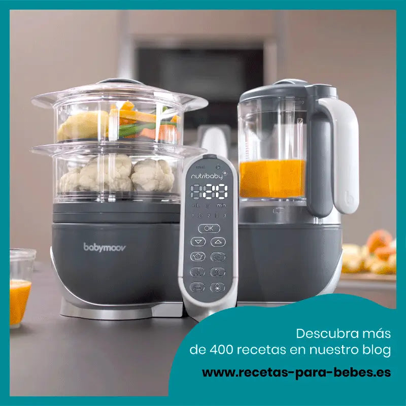 Babymoov Nutribaby (+) Robot culinario grigio industriale per frullare e cuocere a vapore
