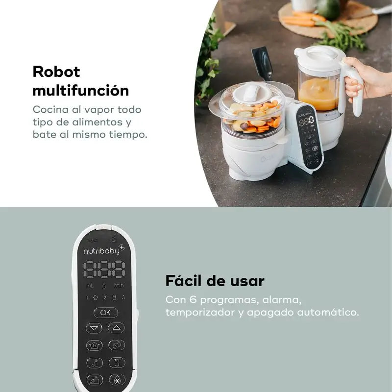 Babymoov Robot multifunzione 6 in 1 Nutribaby(+) Mineral Beige
