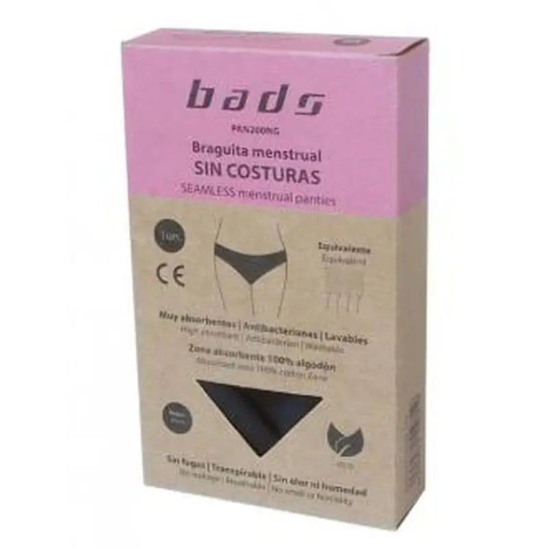 Bads Menstrual Panty Black Seamless Size S.
