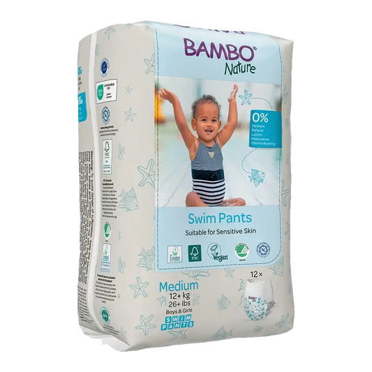 Pannolini Bambo Nature Water taglia M (+12G), 12 pezzi