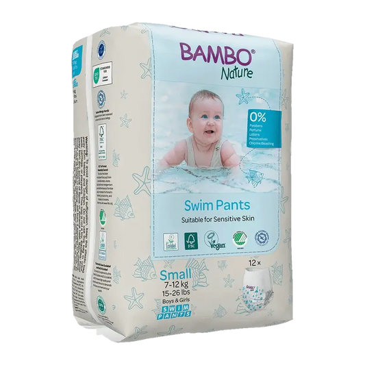 Pannolini Bambo Nature Water taglia S (7-12Kg), 12 unità