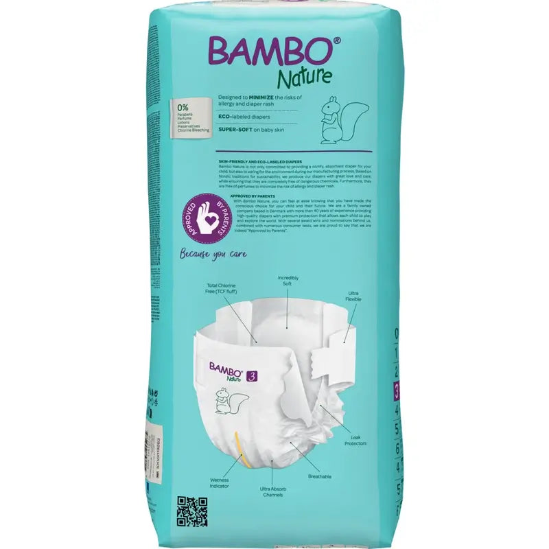 Pannolini Bambo Nature Taglia 3 (4-8 Kg), 52 pz.