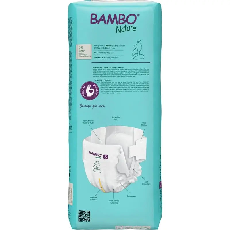 Pannolini Bambo Nature taglia 5 (12-18 Kg), 44 pezzi