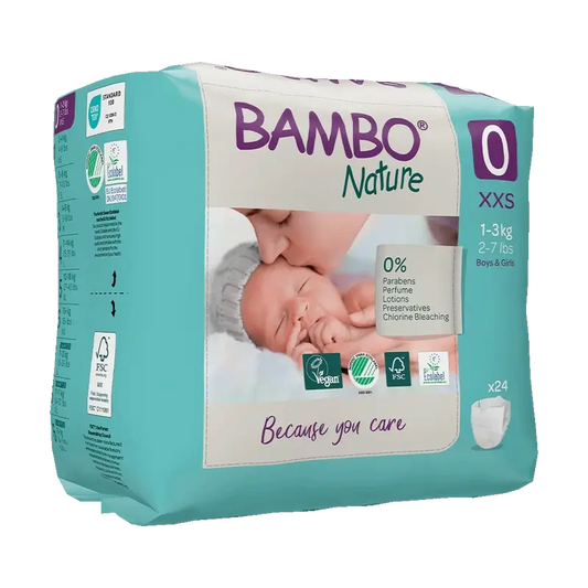 Pannolini Bambo Nature taglia 0 (1-3Kg), 24 pz.