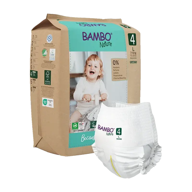 Pannolini Bambo Nature Pants Taglia 4 (7-14Kg), 20 pezzi