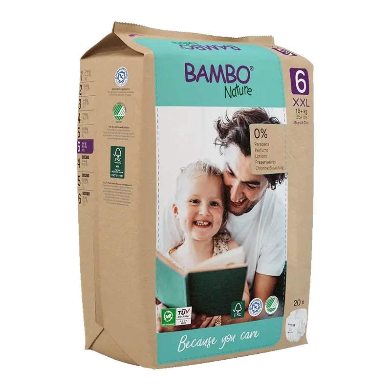 Pannolini Bambo Nature taglia 6 (+16 kg), 20 pz.