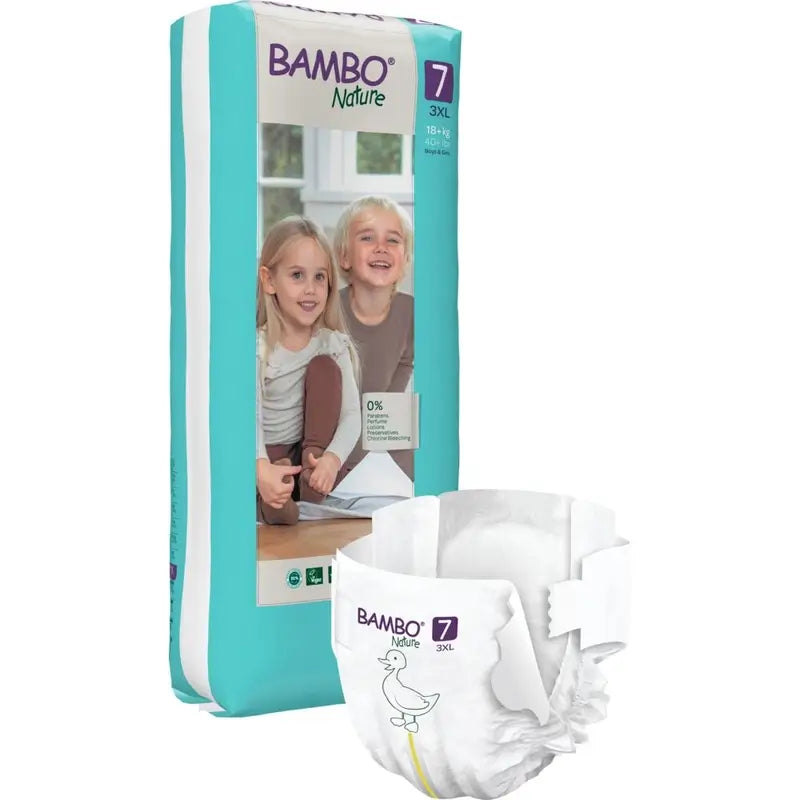 Pannolini Bambo Nature taglia 7 (18+ Kg), 40 pz.