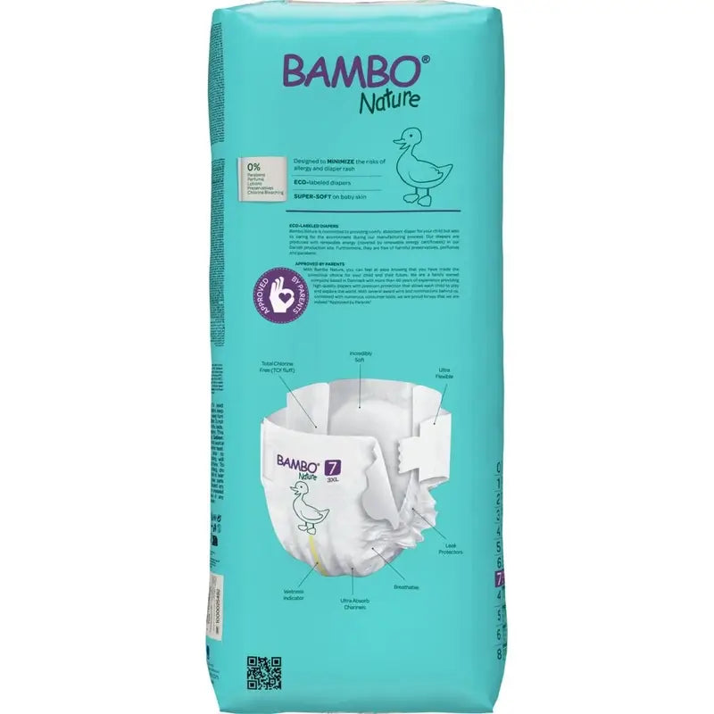Pannolini Bambo Nature taglia 7 (18+ Kg), 40 pz.