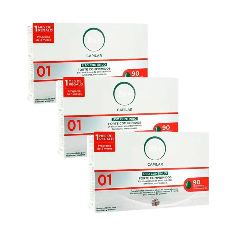 Be+ Capilar Anticaida Forte Uso Continuo, Confezione 3 x 90 compresse