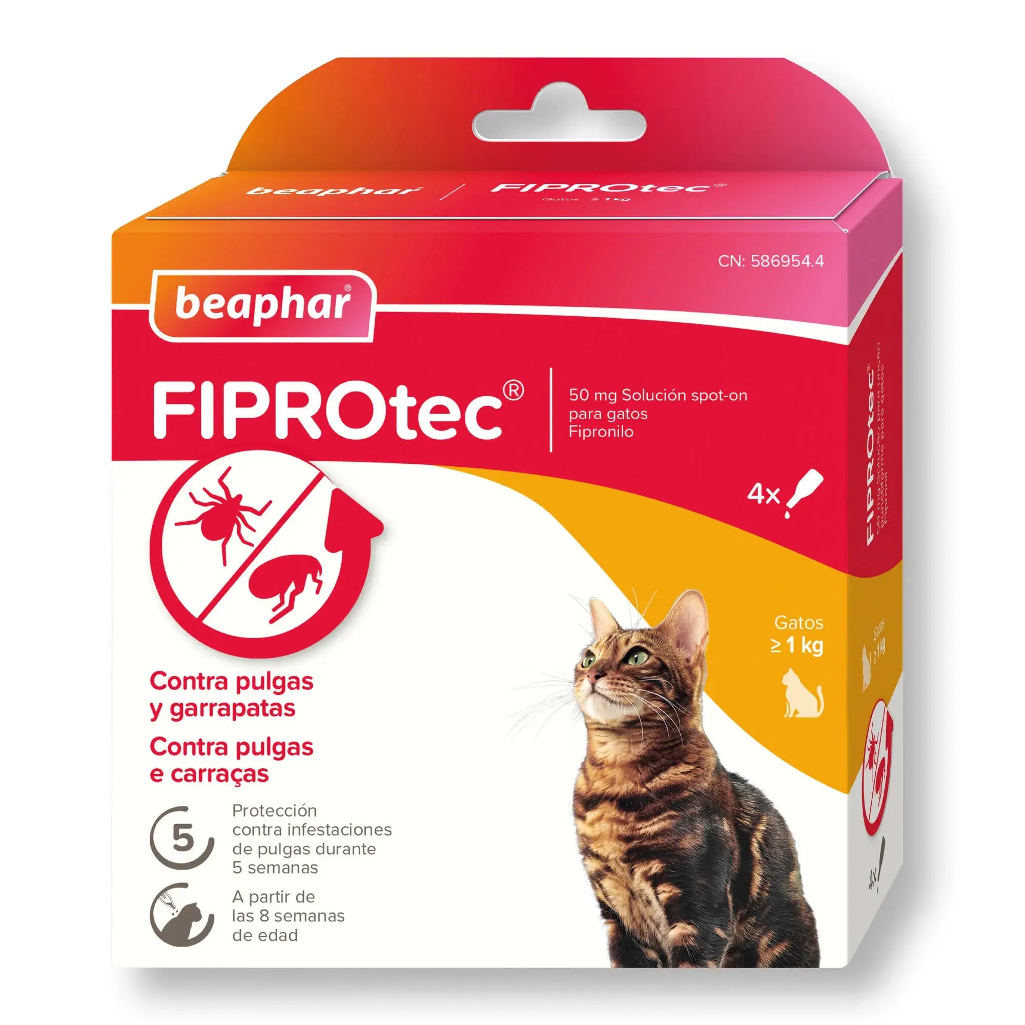 Beaphar Fiprotec Spot On Gatto 4 Pip x 0,5 ml