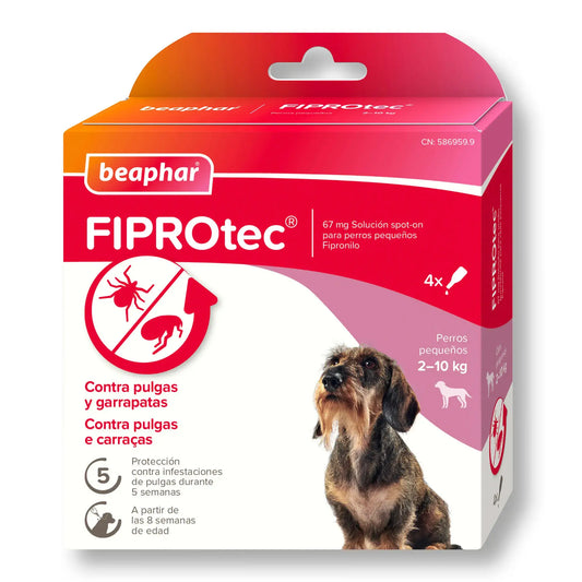 Beaphar Fiprotec Spot On Cani di piccola taglia 2-10Kg 4 Pip x 0,67 ml
