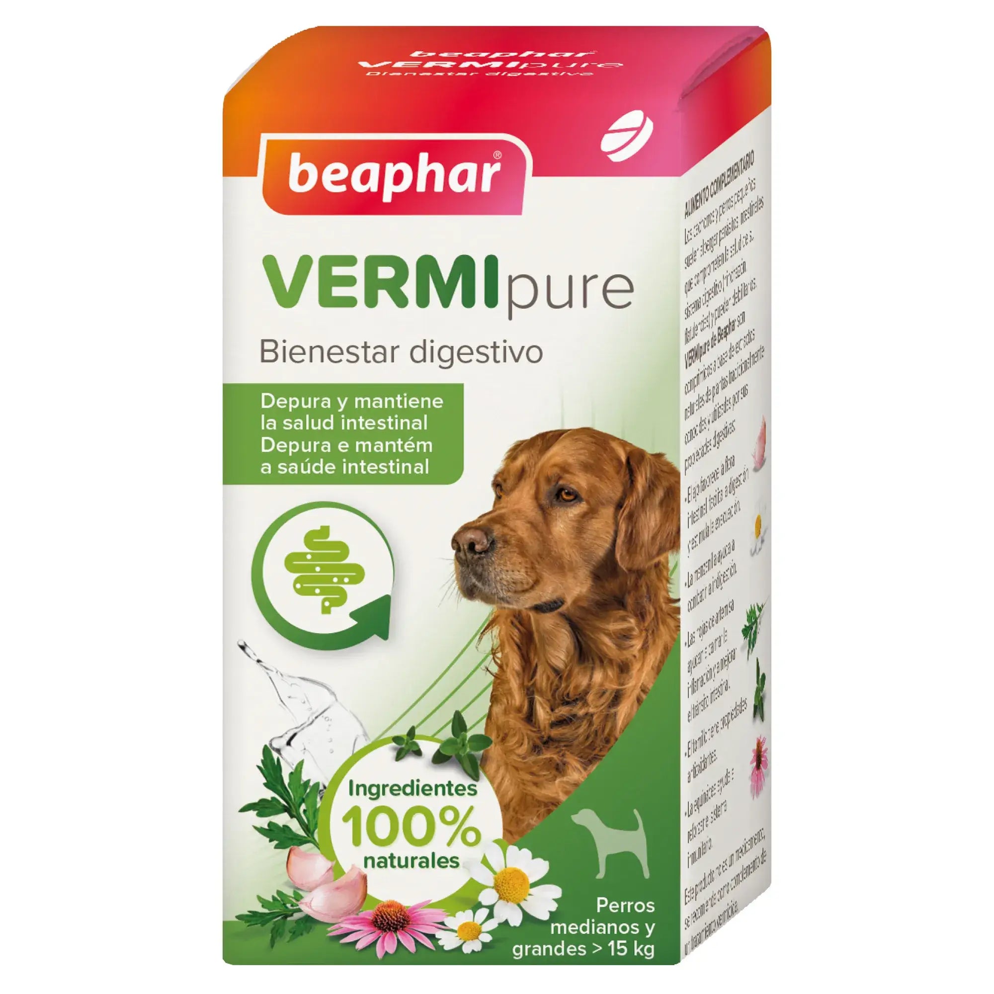 Beaphar Vermipure Compresse Cani di taglia grande >15Kg, 50 pz.