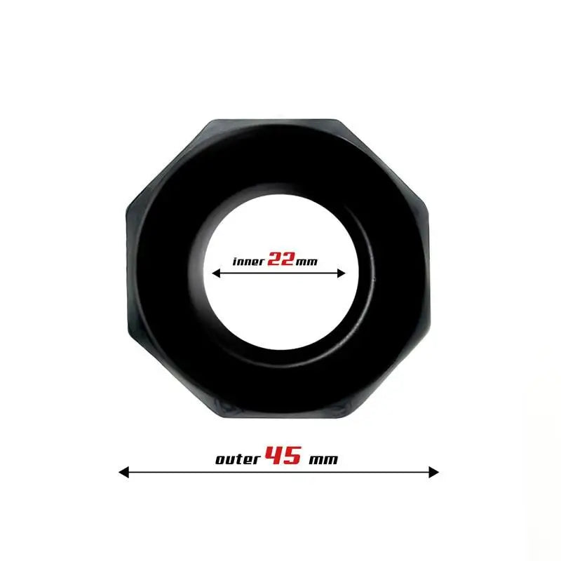 Anelli Bestia Anello per pene poligonale super flessibile 2,2 cm nero