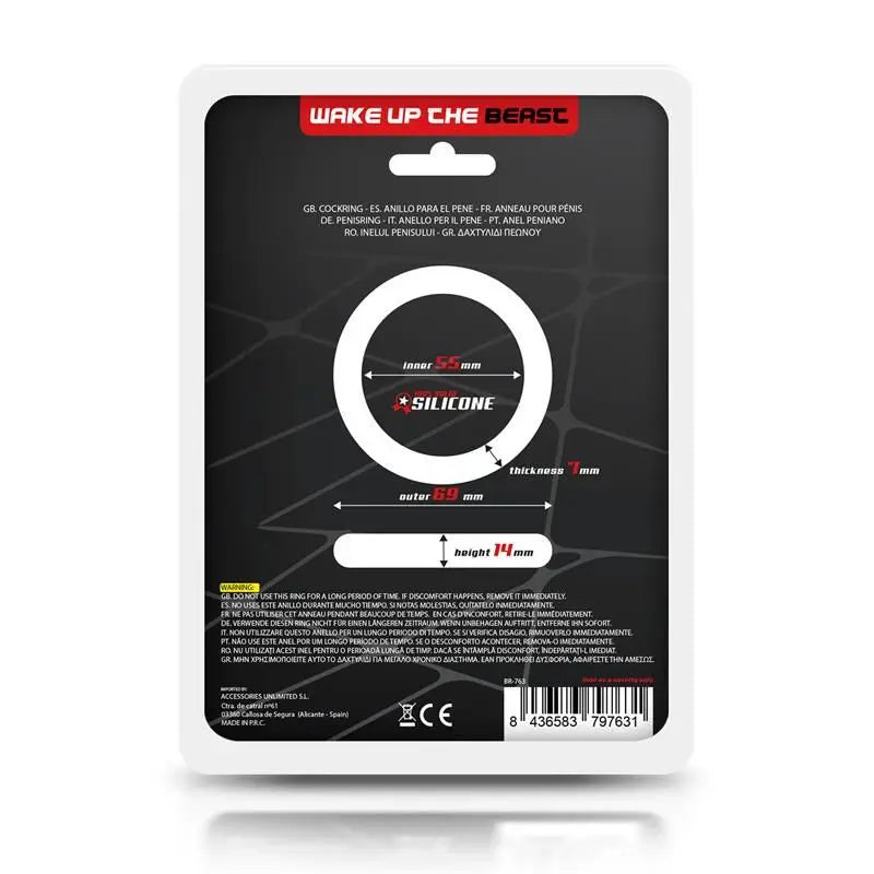 Anelli Bestia Anello per pene in silicone solido 5,5 cm nero