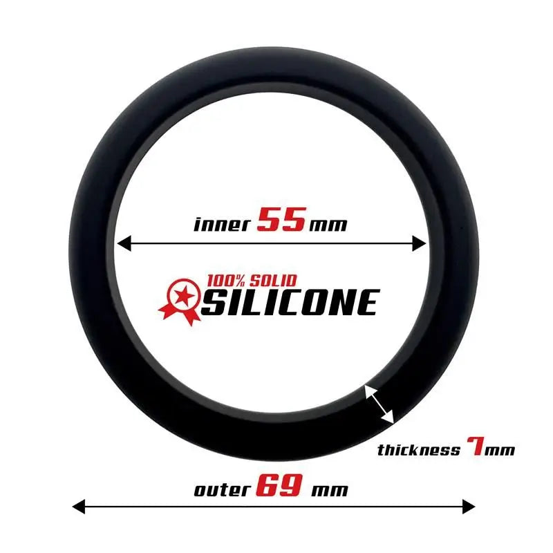 Anelli Bestia Anello per pene in silicone solido 5,5 cm nero