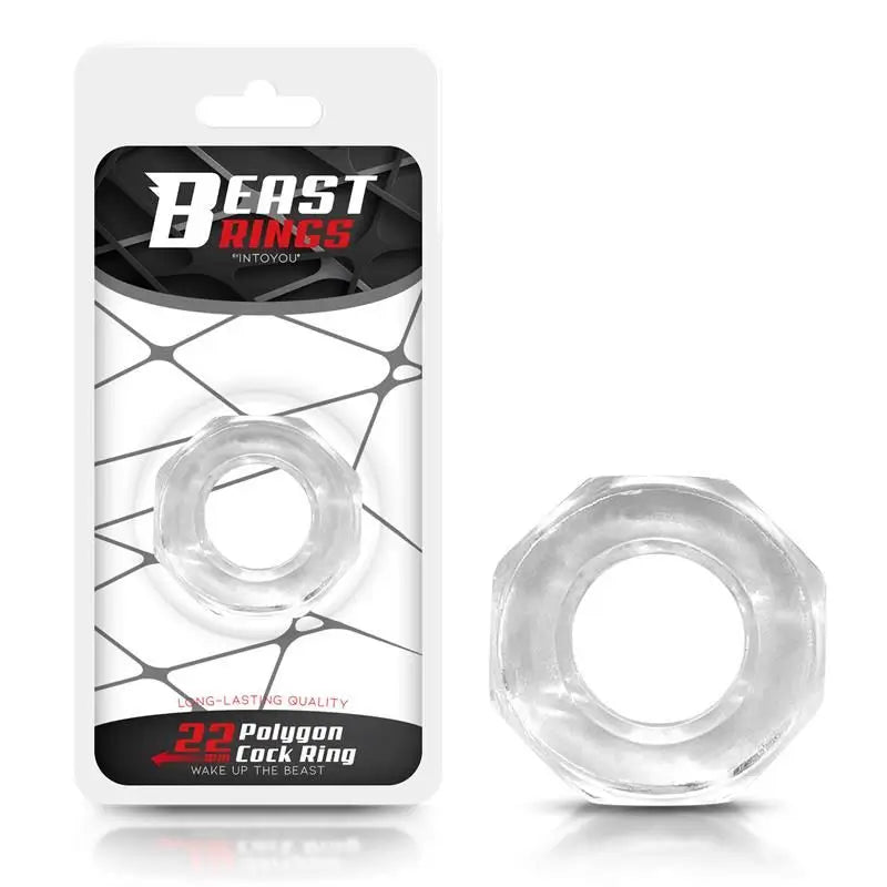 Anelli di bestia Anello di cazzo poligonale super flessibile 2,2 cm trasparente