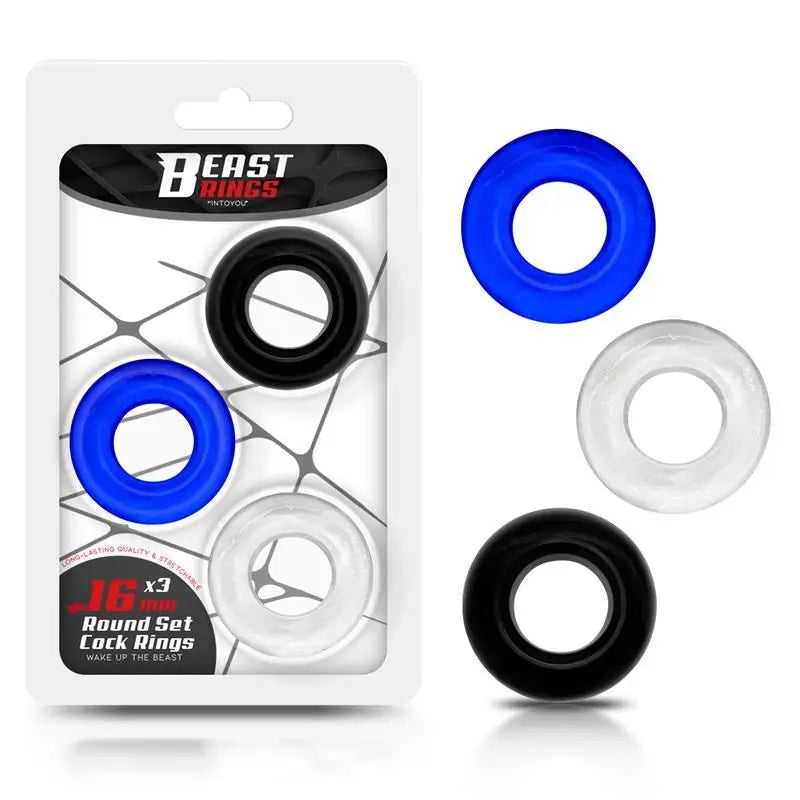 Set di anelli di bestia 3 anelli per il pene 3 colori 1,6 cm