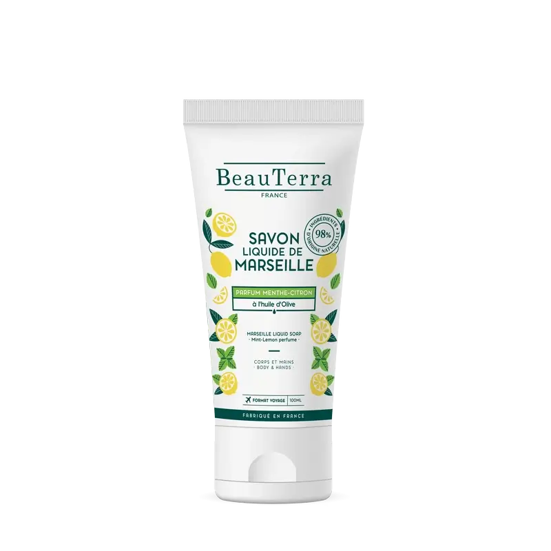 Beauterra Igiene del corpo Sapone di Marsiglia Menta-Lemonio 100 Ml