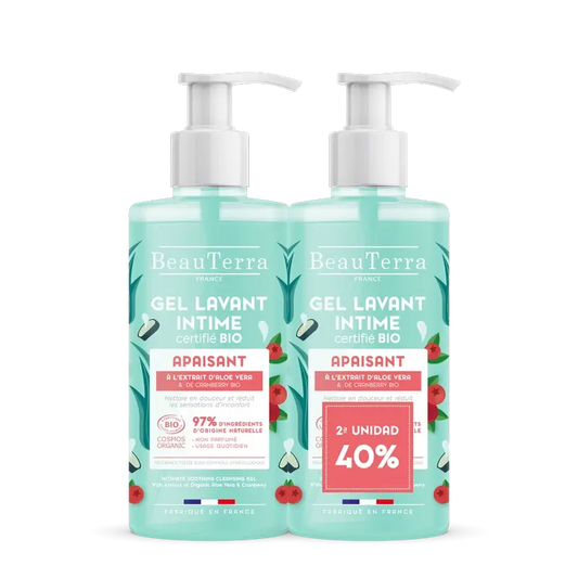 Beauterra Igiene del Corpo Duo Pack Gel Intimo Lenitivo Bio 500 Ml 2° pz 40%.