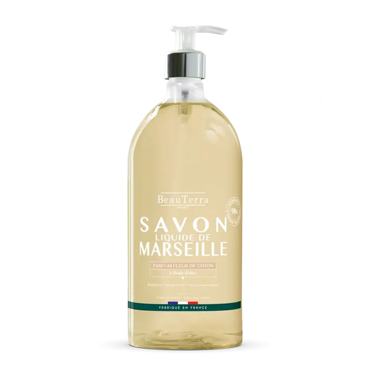 Beauterra Sapone di Marsiglia ai fiori di cotone , 1000 ml