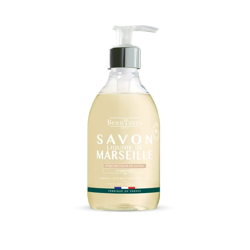 Beauterra Sapone di Marsiglia ai fiori di cotone, 300 ml