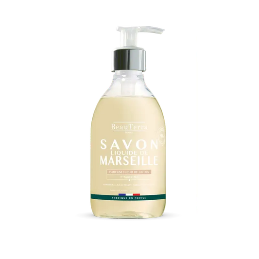 Beauterra Sapone di Marsiglia ai fiori di cotone, 300 ml