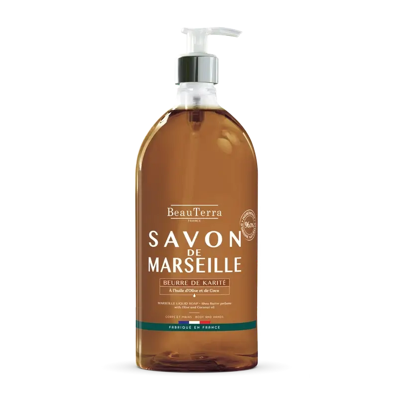 Beauterra Sapone di Marsiglia al burro di karité , 1000 ml