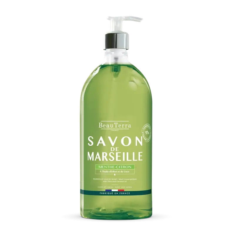 Beauterra Saponi di Marsiglia Sapone di Marsiglia Menta-Lemonio , 1000 ml