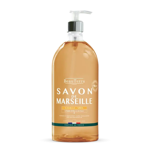 Beauterra Saponi di Marsiglia Sapone di Marsiglia Vaniglia e Miele , 1000 ml