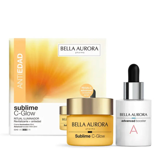 Bella Aurora Sublime C-Glow Pack + Advanced Booster Aha - Rituale illuminante, 50 + 30 ml