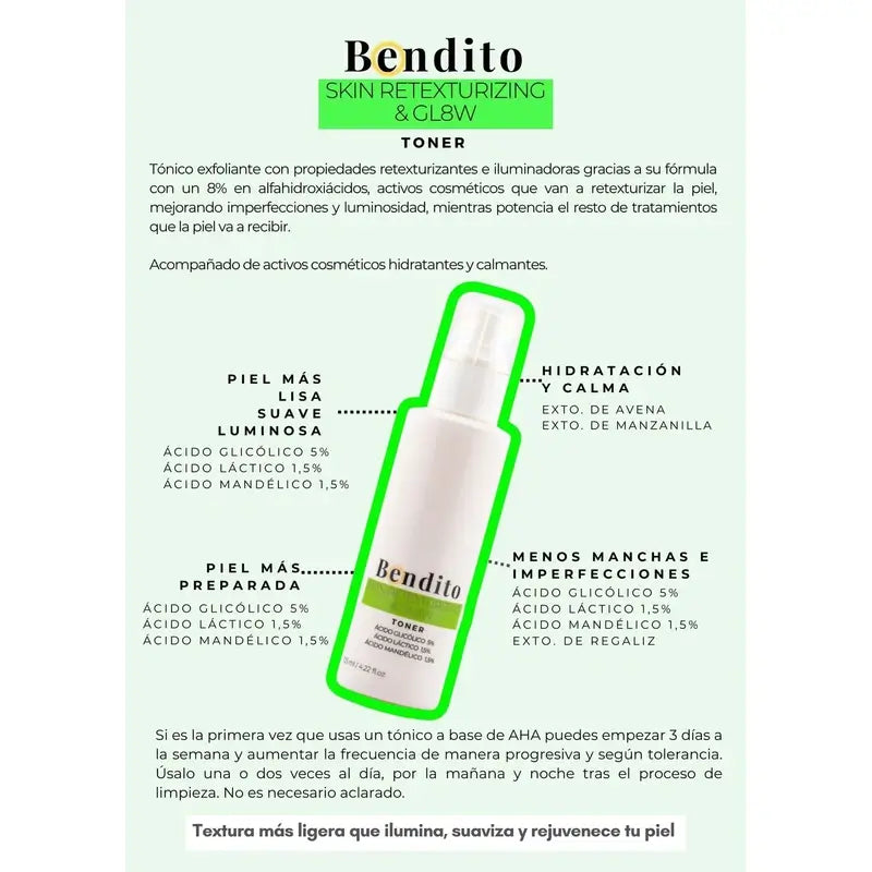 Blessed Tonico Esfoliante Ristrutturante & Gl8W, 125 Ml