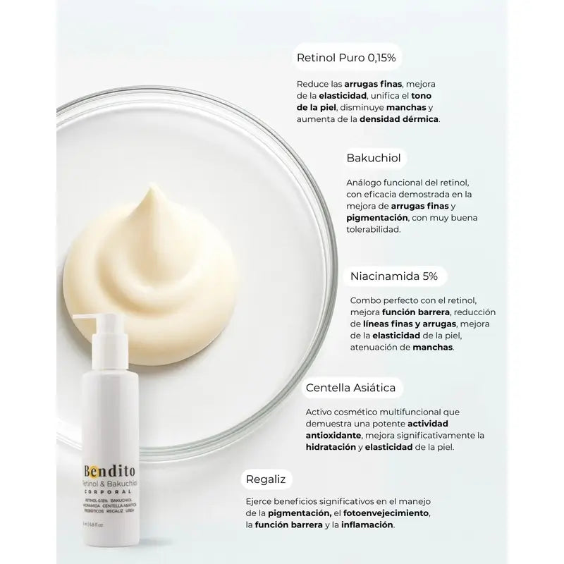 Crema corpo al retinolo e bakuchiolo, 200 ml