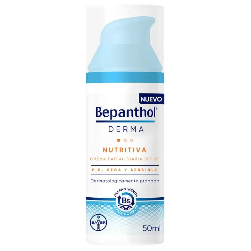 Bepanthol Derma Crema Viso Nutriente Quotidiana SPF25+, 50 ml