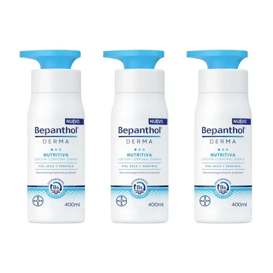 Bepanthol Derma Lozione quotidiana nutriente per il corpo, 3X400 Ml