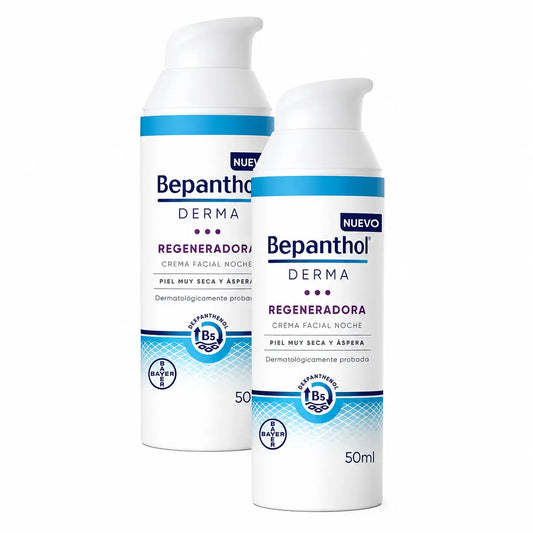 Bepanthol Derma Rigenerante Crema Viso Notte Confezione da 2 x 50 ml