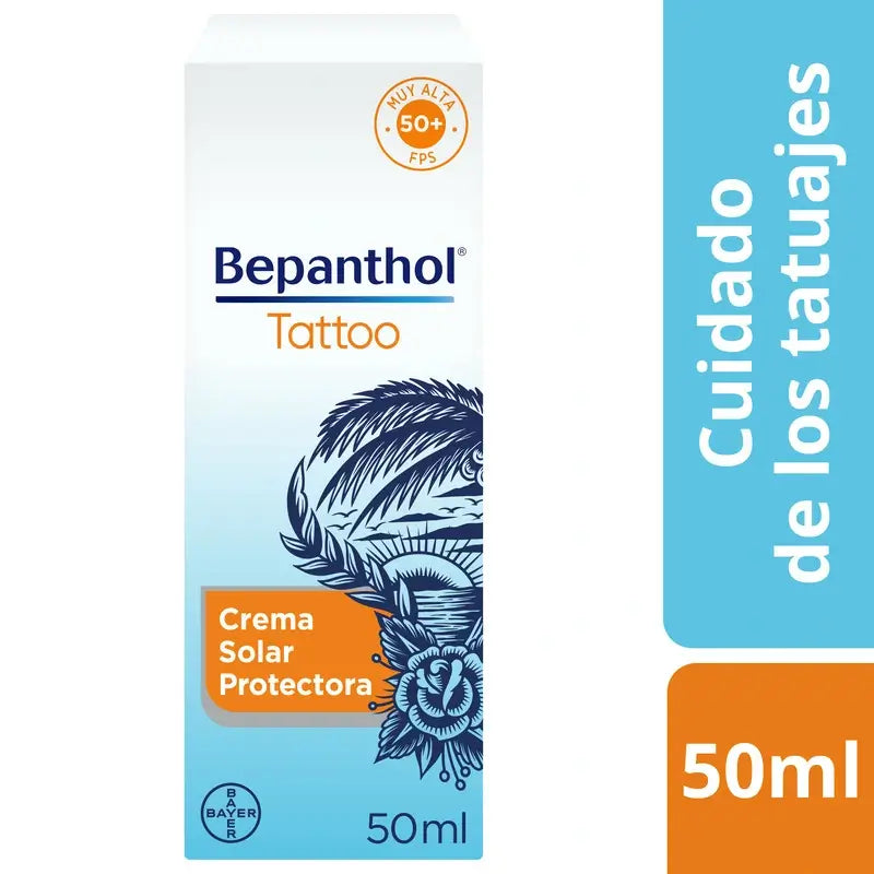 Protezione solare Bepanthol Tattoo SPF50, 50 ml